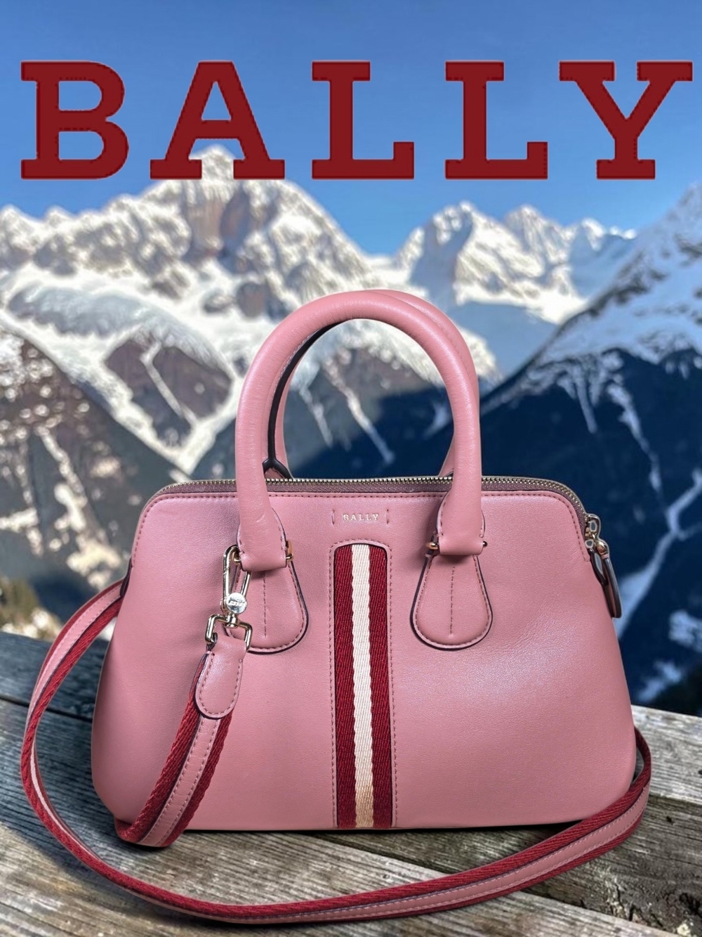 Bally Dusty Rose Leather Dainty Trainspotting 2-Way Swiss Lux (Retail $950)